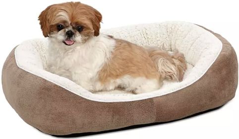 MidWest Quiet Time Boutique Cuddle Bed for Dogs Taupe