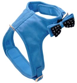 Coastal Pet Accent Microfiber Dog Harness Boho Blue with Polka Dot Bow (Option: Medium - 1 count Coastal Pet Accent Microfiber Dog Harness Boho Blue with Polka Dot Bow)