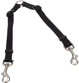 Coastal Pet Two Dog Adjustable Nylon Coupler Black (Option: 36"L x 3/4"W Coastal Pet Two Dog Adjustable Nylon Coupler Black)