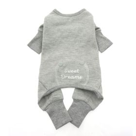 Sweet Dreams Thermal Dog Pajamas (Color: Alloy Gray, size: X-Small)