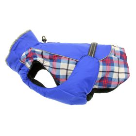 Alpine All-Weather Dog Coat (Color: Royal Blue Plaid, size: X-Small)