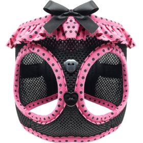 American River Choke Free Dog Harness Polka Dot Collection (Color: Hot Pink and Black Polka Dot, size: X-Small)