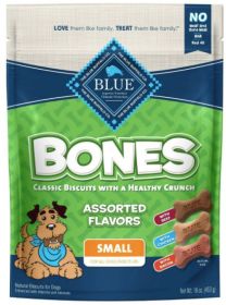 Blue Buffalo Classic Bone Biscuits Assorted Flavors Small (Option: 48 oz (3 x 16 oz) Blue Buffalo Classic Bone Biscuits Assorted Flavors Small)