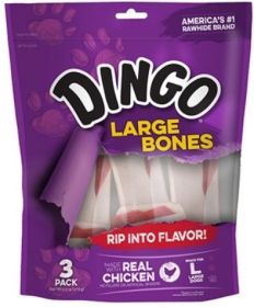 Dingo Large Bones with Real Chicken (Option: 12 count (4 x 3 ct) Dingo Large Bones with Real Chicken)