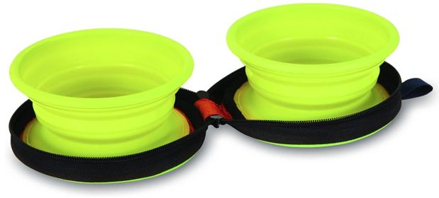 Petmate Silicone Travel Duo Bowl Medium (Option: 3 count Petmate Silicone Travel Duo Bowl Medium)