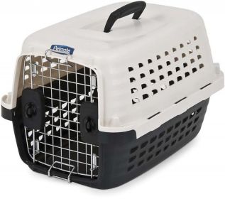 travelPetmate Compass Kennel Metallic White and Black (Option: Small - 1 count Petmate Compass Kennel Metallic White and Black)