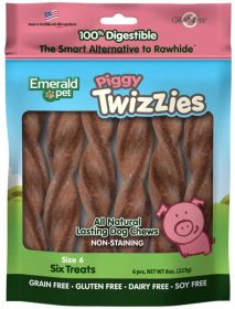 Emerald Pet Piggy Twizzies Natural Dog Chews (Option: 6 count Emerald Pet Piggy Twizzies Natural Dog Chews)