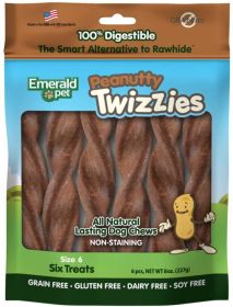 Emerald Pet Peanutty Twizzies Natural Dog Chews (Option: 6 count Emerald Pet Peanutty Twizzies Natural Dog Chews)