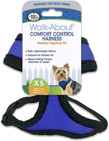 Four Paws Comfort Control Harness Blue (Option: X-Small - 1 count Four Paws Comfort Control Harness Blue)