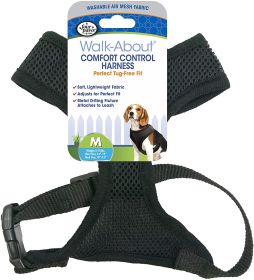 Four Paws Comfort Control Harness Black (Option: Medium - 1 count Four Paws Comfort Control Harness Black)