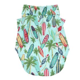 Hawaiian Camp Shirt (Color: Surfboards and Palms, size: large)