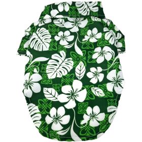 Hawaiian Camp Shirt (Color: Tropical Green, size: large)