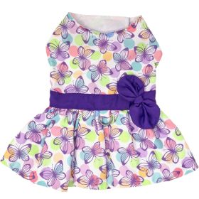 Purple Butterfly Dog Dress with Matching Leash (Color: , size: X-Large)