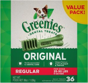 Greenies Regular Dental Dog Treats (Option: 36 count Greenies Regular Dental Dog Treats)