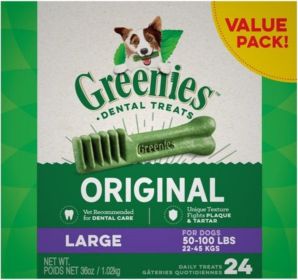 Greenies Large Dental Dog Treats (Option: 24 count Greenies Large Dental Dog Treats)