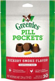 Greenies Pill Pockets for Capsules Hickory Smoke Flavor (Option: 63.2 oz (8 x 7.9 oz) Greenies Pill Pockets for Capsules Hickory Smoke Flavor)