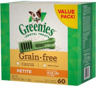 Greenies Grain Free Petite Dental Dog Treat (Option: 60 count Greenies Grain Free Petite Dental Dog Treat)