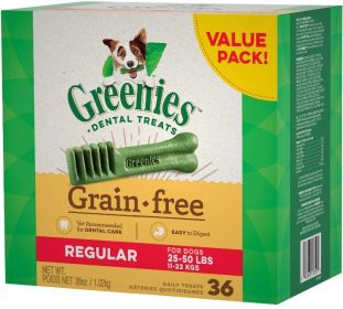 Greenies Grain Free Regular Dental Dog Treat (Option: 36 count Greenies Grain Free Regular Dental Dog Treat)