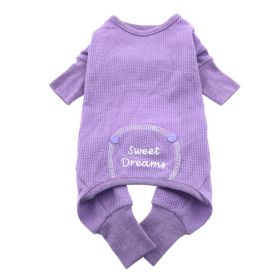 Sweet Dreams Thermal Dog Pajamas (Color: Lilac, size: large)