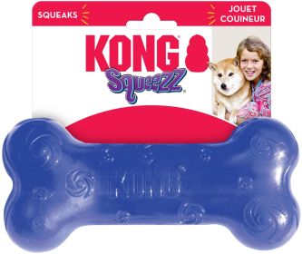 KONG Squeezz Bone Squeaker Dog Toy Large (Option: 1 count KONG Squeezz Bone Squeaker Dog Toy Large)