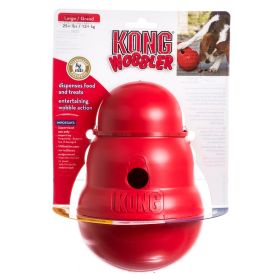 KONG Wobbler Interactive Dog Toy Dispenses Food and Treats (Option: Large - 1 count KONG Wobbler Interactive Dog Toy Dispenses Food and Treats)