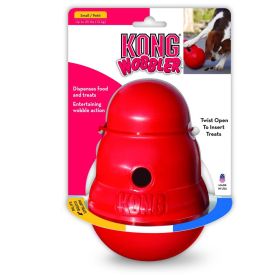 KONG Wobbler Interactive Dog Toy Dispenses Food and Treats (Option: Small - 1 count KONG Wobbler Interactive Dog Toy Dispenses Food and Treats)