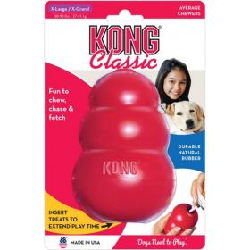 KONG Classic Durable Natural Rubber Chew, Chase, and Fetch Dog Toy (Option: X-Large - 1 count KONG Classic Durable Natural Rubber Chew, Chase, and Fetch Dog Toy)