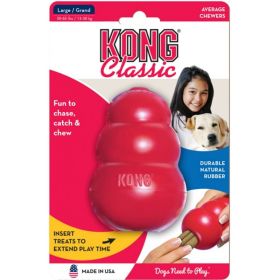 KONG Classic Durable Natural Rubber Chew, Chase, and Fetch Dog Toy (Option: Large - 1 count KONG Classic Durable Natural Rubber Chew, Chase, and Fetch Dog Toy)