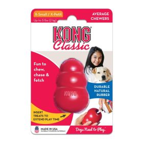 KONG Classic Durable Natural Rubber Chew, Chase, and Fetch Dog Toy (Option: X-Small - 1 count KONG Classic Durable Natural Rubber Chew, Chase, and Fetch Dog Toy)