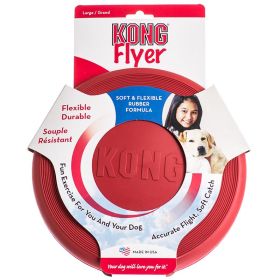 KONG Flyer Disc Soft and Flexible Rubber Dog Toy (Option: Large - 1 count KONG Flyer Disc Soft and Flexible Rubber Dog Toy)