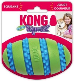 KONG Goomz Squeezz Football Squeaker Dog Toy (Option: Medium - 1 count KONG Goomz Squeezz Football Squeaker Dog Toy)