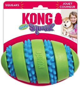 KONG Goomz Squeezz Football Squeaker Dog Toy (Option: Large - 1 count KONG Goomz Squeezz Football Squeaker Dog Toy)