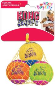 KONG Squeaker Birthday Tennis Balls Medium (Option: 3 count KONG Squeaker Birthday Tennis Balls Medium)