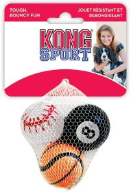 KONG Assorted Sports Balls Bouncing Dog Toys (Option: Small - 6 count KONG Assorted Sports Balls Bouncing Dog Toys)