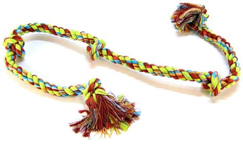 Mammoth Pet Flossy Chews Colored 5 Knot Tug (Option: XX-Large - 1 count Mammoth Pet Flossy Chews Colored 5 Knot Tug)