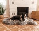 Paw PupRug Faux Fur Orthopedic Dog Bed Grey