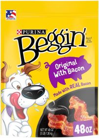 Purina Beggin' Strips Original with Real Bacon Dog Treats (Option: 96 oz (2 x 48 oz) Purina Beggin' Strips Original with Real Bacon Dog Treats)