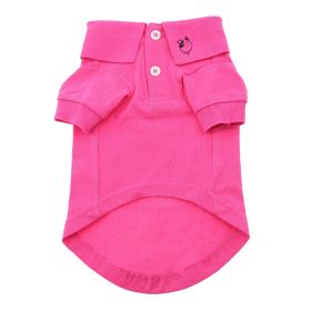 Solid Dog Polo (Color: Raspberry Sorbet, size: medium)