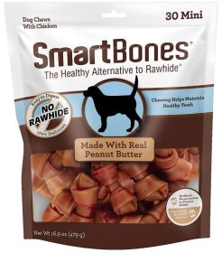 SmartBones Mini Chicken and Peanut Butter Bones Rawhide Free Dog Chew (Option: 90 count (3 x 30 ct) SmartBones Mini Chicken and Peanut Butter Bones Rawhide Free Dog Chew)