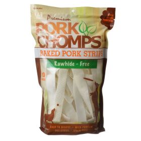 Pork Chomps Premium Baked Pork Strips (Option: 10 oz Pork Chomps Premium Baked Pork Strips)