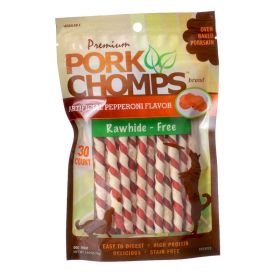 Pork Chomps Pepperoni Flavor Twists (Option: 300 count (10 x 30 ct) Pork Chomps Pepperoni Flavor Twists)