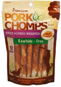 Pork Chomps Sweet Potato Mini Twist Treat (Option: 12 count Pork Chomps Sweet Potato Mini Twist Treat)