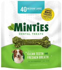 Sergeants Minties Dental Treats for Dogs Medium Large (Option: 40 count Sergeants Minties Dental Treats for Dogs Medium Large)