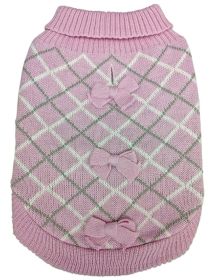 Fashion Pet Pretty in Plaid Dog Sweater Pink (Option: XX-Small - 1 count Fashion Pet Pretty in Plaid Dog Sweater Pink)