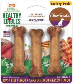 Nylabone Healthy Edibles Chews Roast Beef and Chicken Flavor Petite (Option: 3 count Nylabone Healthy Edibles Chews Roast Beef and Chicken Flavor Petite)