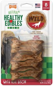 Nylabone Healthy Edibles Natural Wild Bison Chew Treats Small (Option: 96 count (12 x 8 ct) Nylabone Healthy Edibles Natural Wild Bison Chew Treats Small)