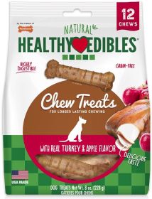 Nylabone Healthy Edibles Flavor Combos Turkey and Apple Petite (Option: 96 count (8 x 12 ct) Nylabone Healthy Edibles Flavor Combos Turkey and Apple Petite)