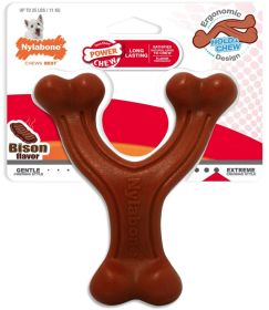 Nylabone Power Chew Wishbone Dog Chew Toy Bison Flavor (Option: Regular - 1 count Nylabone Power Chew Wishbone Dog Chew Toy Bison Flavor)