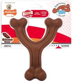 Nylabone Power Chew Wishbone Dog Chew Toy Bison Flavor (Option: Giant - 1 count Nylabone Power Chew Wishbone Dog Chew Toy Bison Flavor)