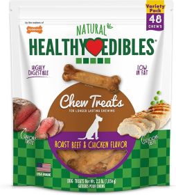 Nylabone Healthy Edibles Chews Roast Beef and Chicken Flavor Petite (Option: 48 count Nylabone Healthy Edibles Chews Roast Beef and Chicken Flavor Petite)